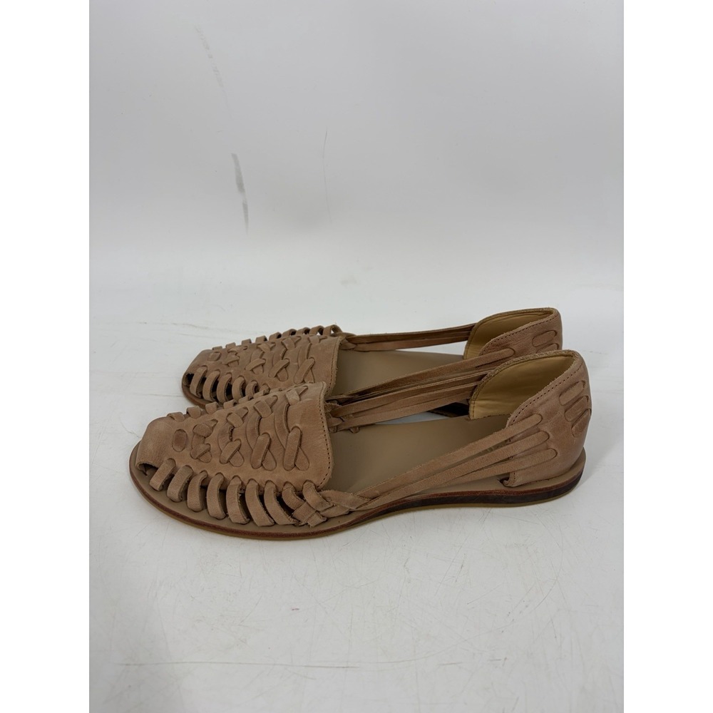Nisolo Huarache Shoes Women's 9.5 Tan Leather Woven Flats Sandals Loafers